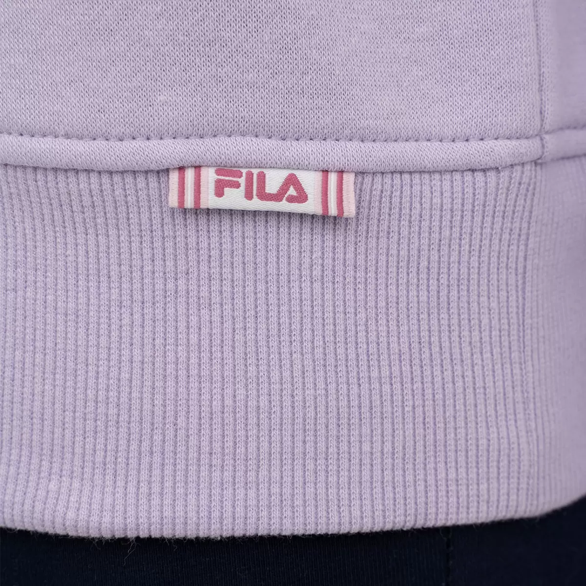 Fila 兒童圓領刷毛長袖上衣 粉紫 XS