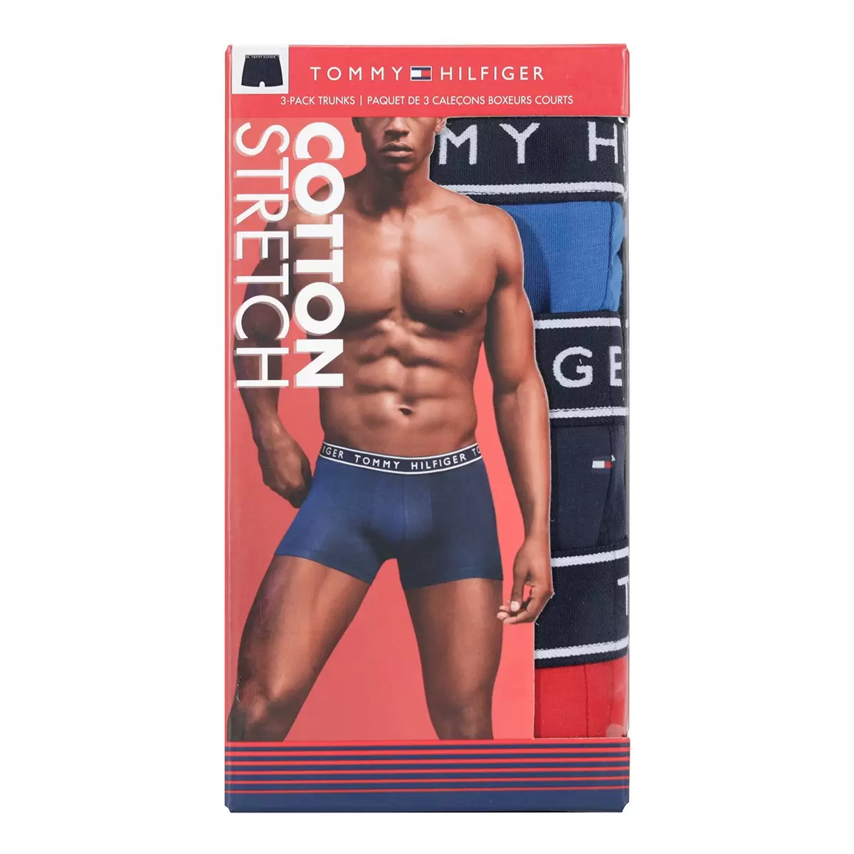 Tommy Hilfiger 男平口四角內褲三入組 藍 / 深藍 / 紅色組 L
