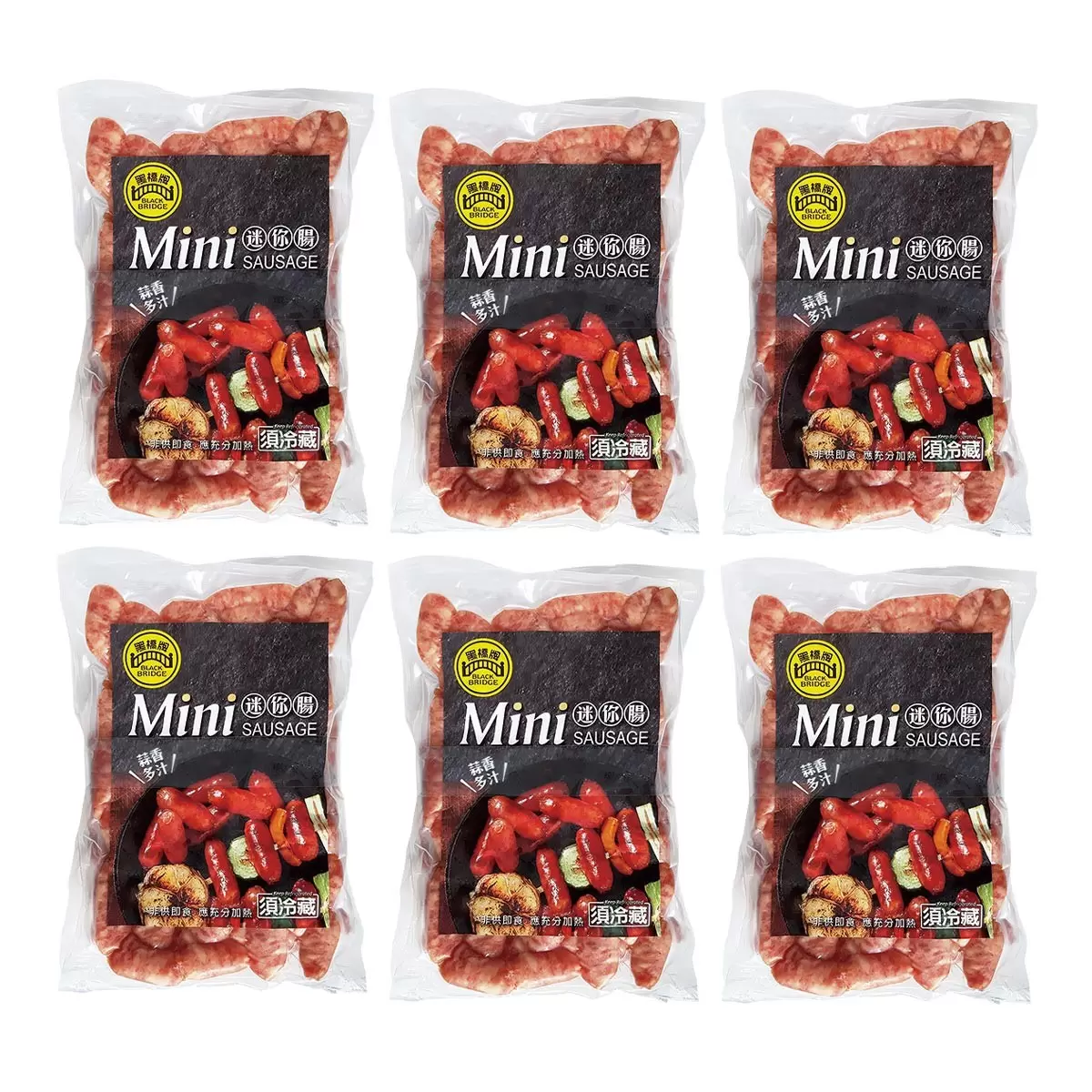黑橋牌 蒜味迷你腸 500公克 X 2入 X 6包