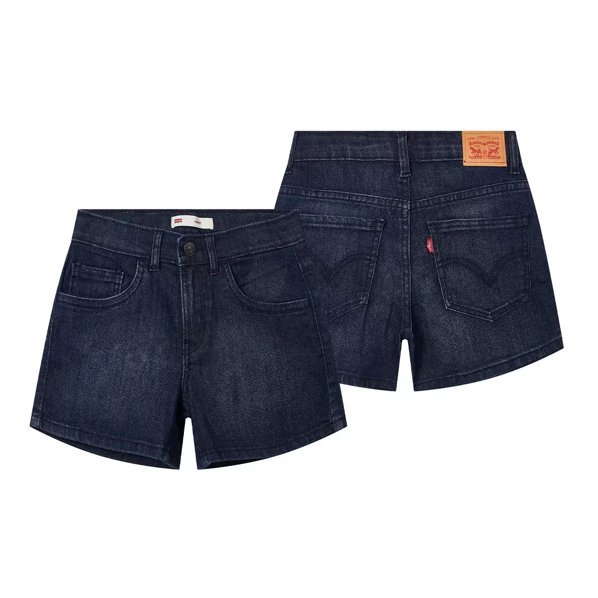 LEVI'S 女童休閒牛仔短褲 深藍 8T
