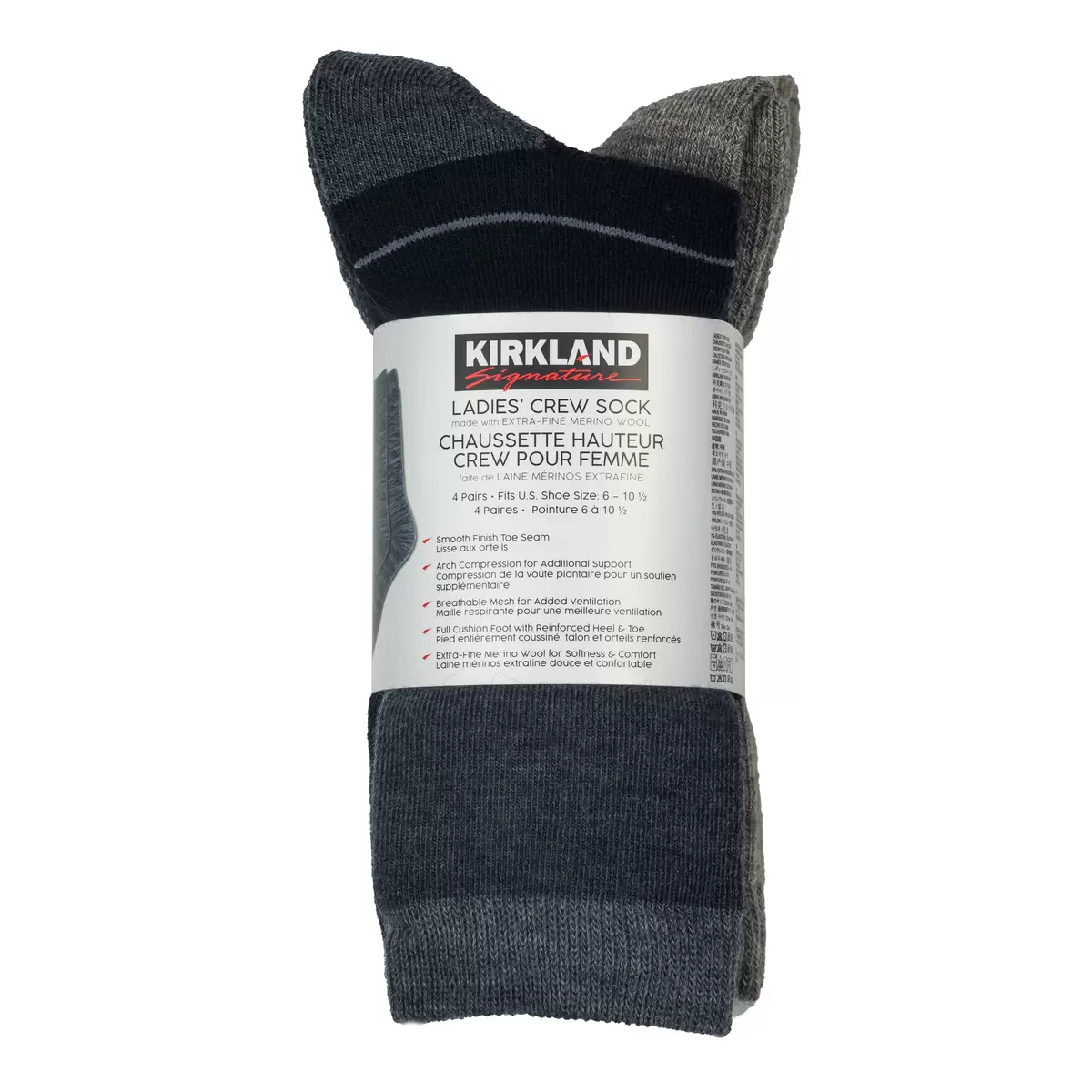 Kirkland Signature 科克蘭 女羊毛襪四入組 棕