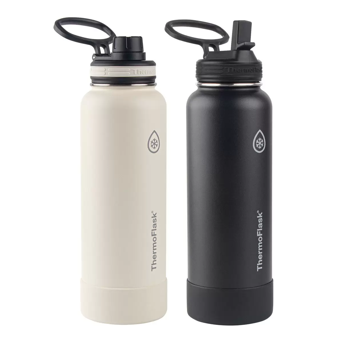 ThermoFlask 不鏽鋼保冷瓶 1.2公升 X 2件組 奶油白 + 黑