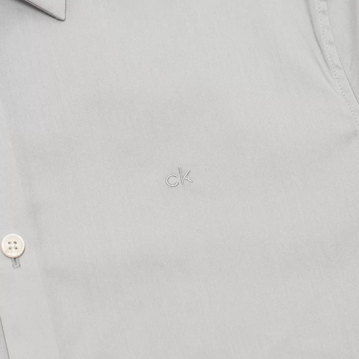 Calvin Klein 男長袖Poplin襯衫 灰