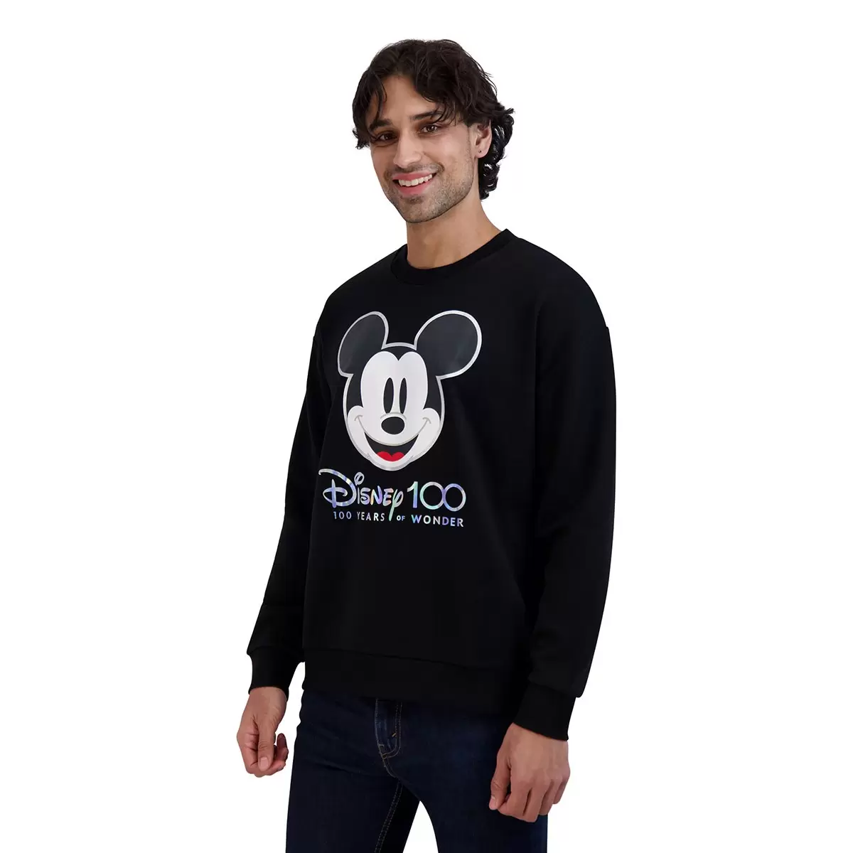 Disney 100周年紀念款男長袖上衣 黑 Mickey XXL