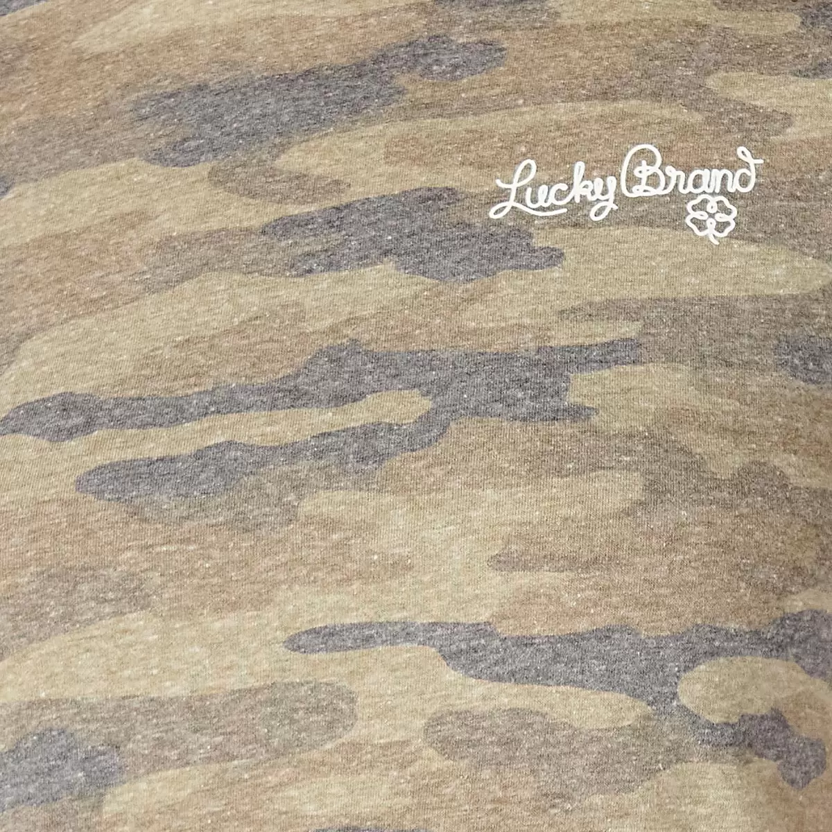 Lucky Brand 女圓領印花短袖上衣 迷彩 M