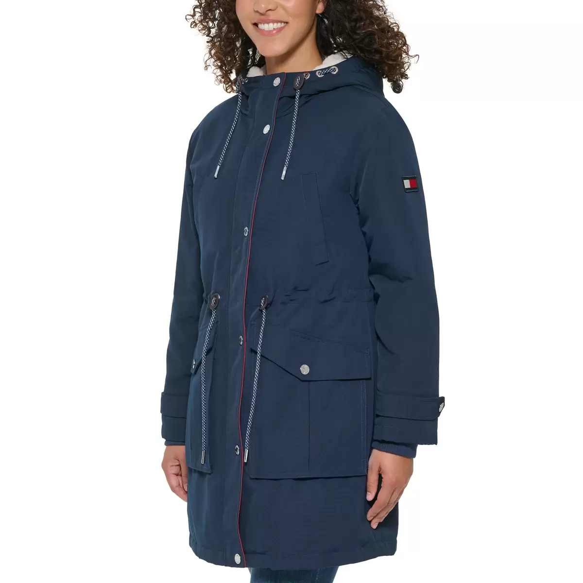 Tommy Hilfiger 女長版連帽外套 深藍 S