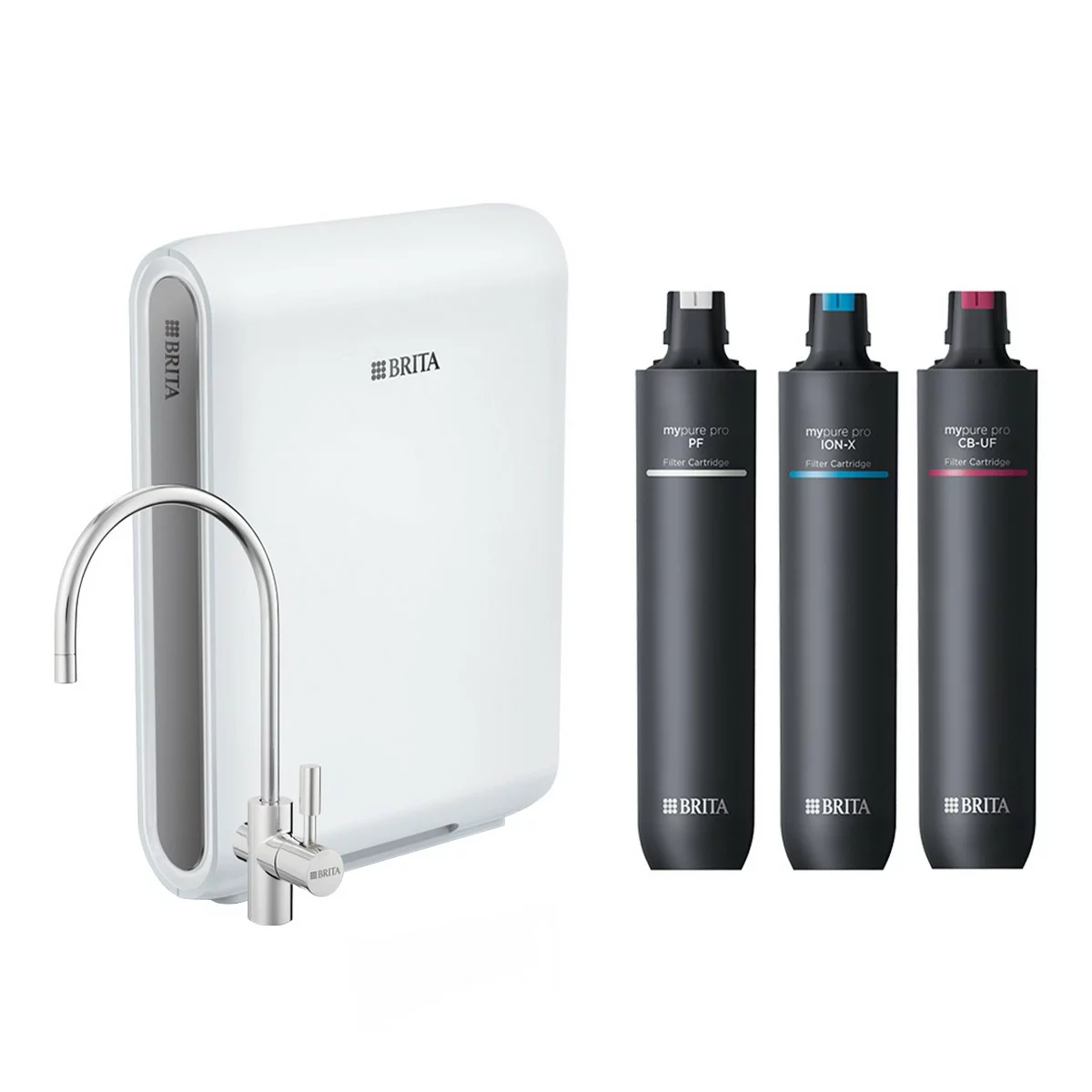 Brita mypure pro X6 超濾櫥下4段濾水系統 含X6濾芯組+鵝頸龍頭 - 1
