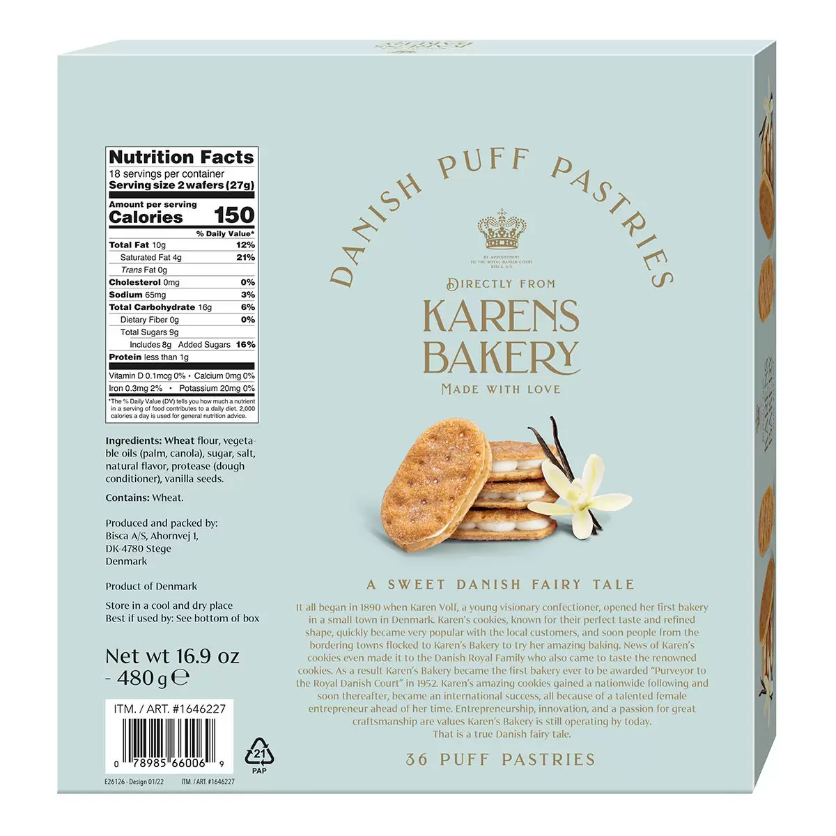 KARENS BAKERY 丹麥香草奶霜風味千層酥 480公克