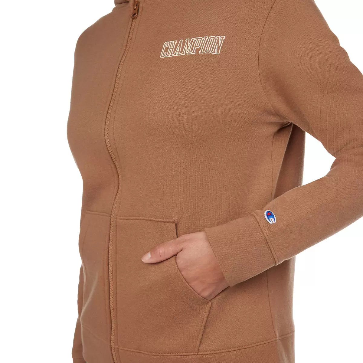 Champion 女拉鍊連帽外套 咖啡