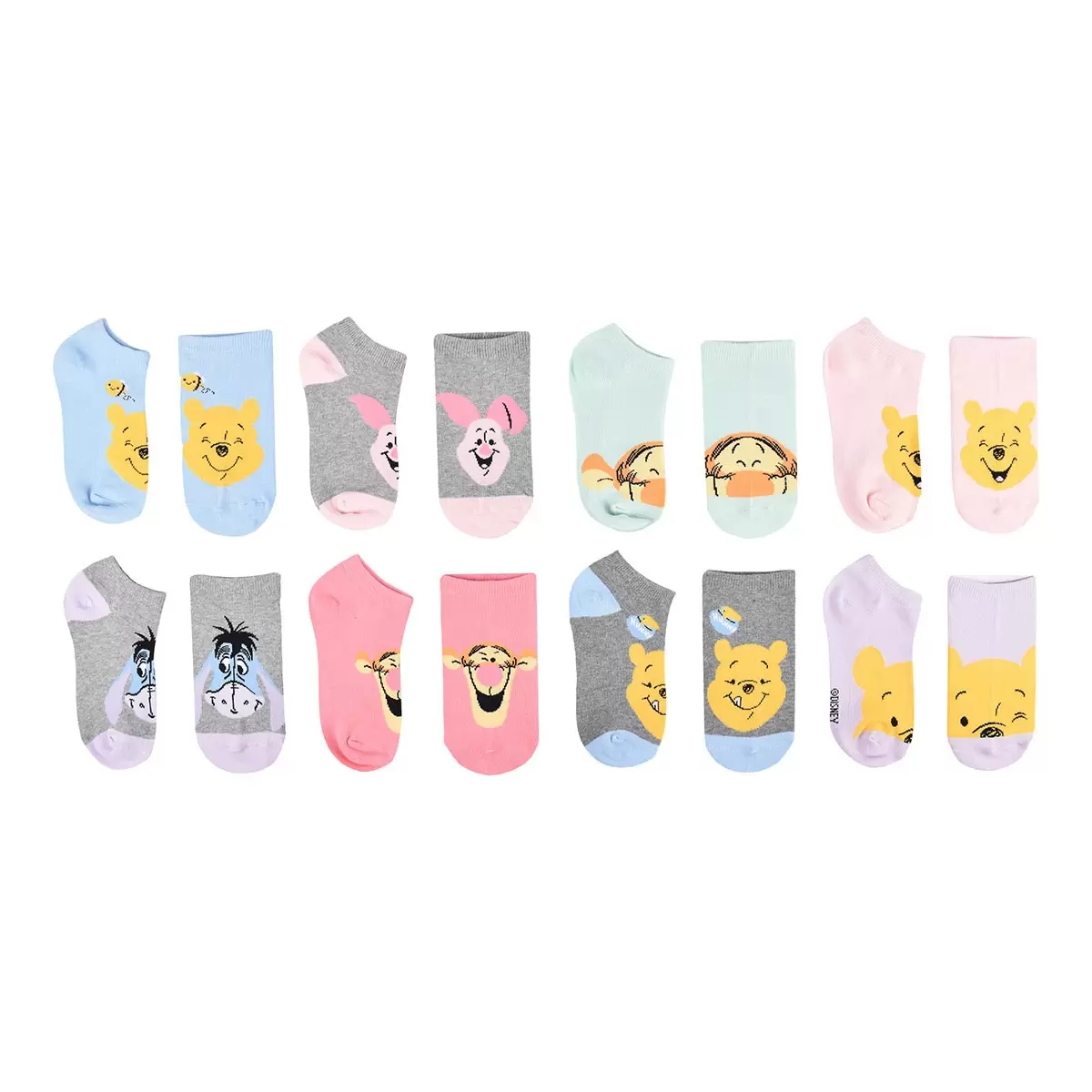 卡通人物兒童襪子八雙組 Winnie-the-Pooh 8/9.5