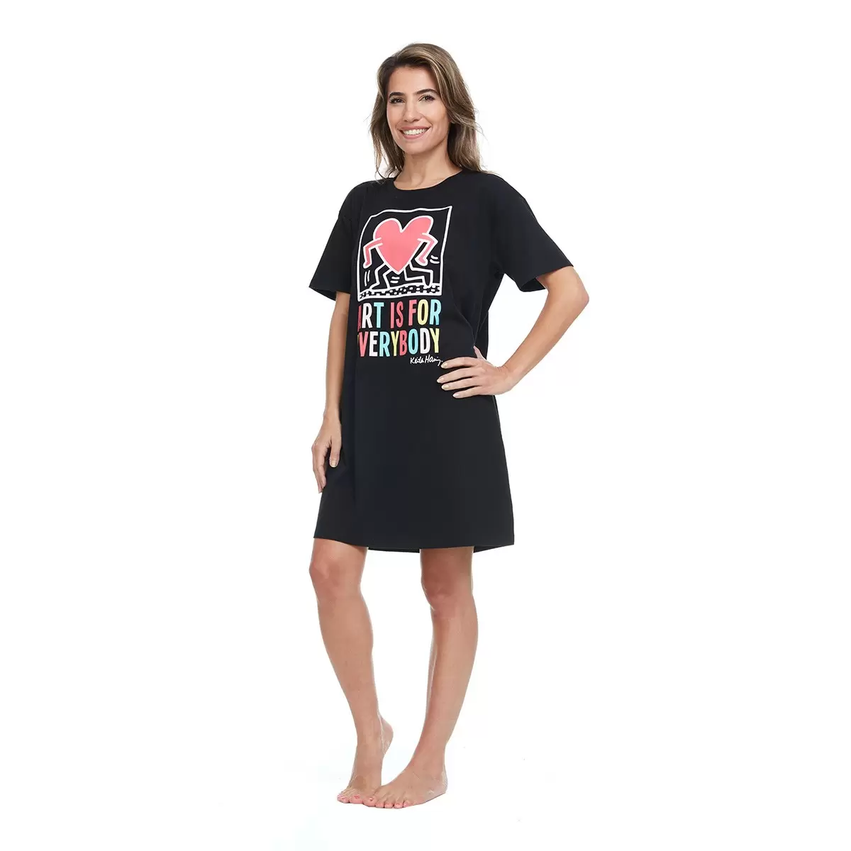 Keith Haring 女短袖Logo上衣 黑 XL