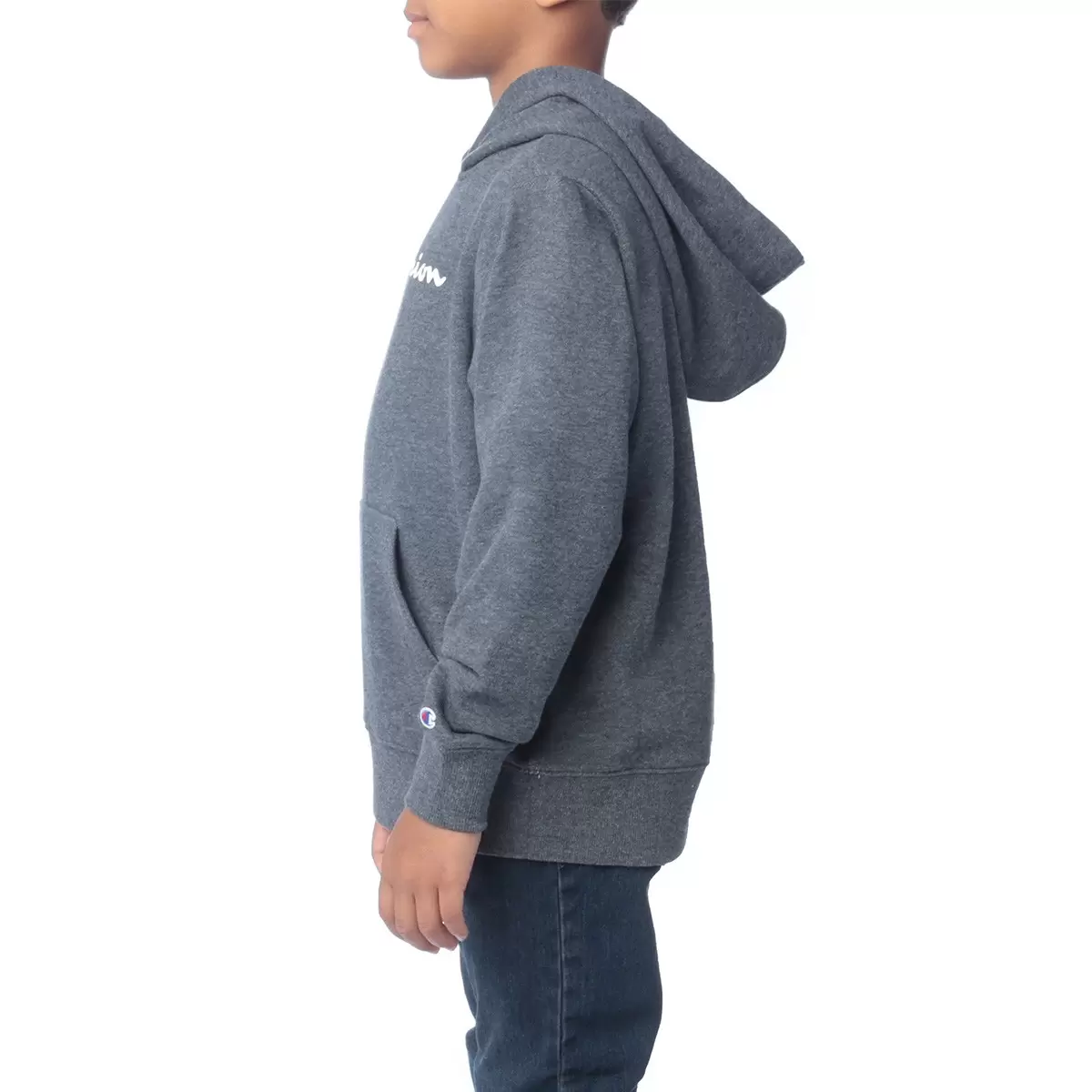 Champion 男童連帽上衣 深灰 L