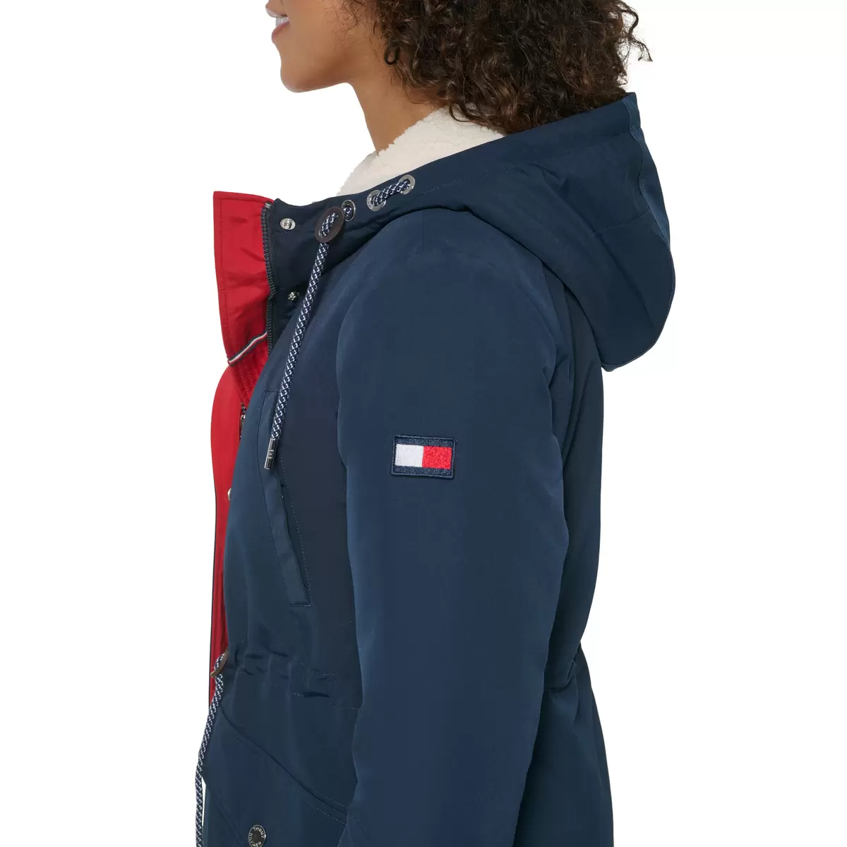 Tommy Hilfiger 女長版連帽外套 深藍 S