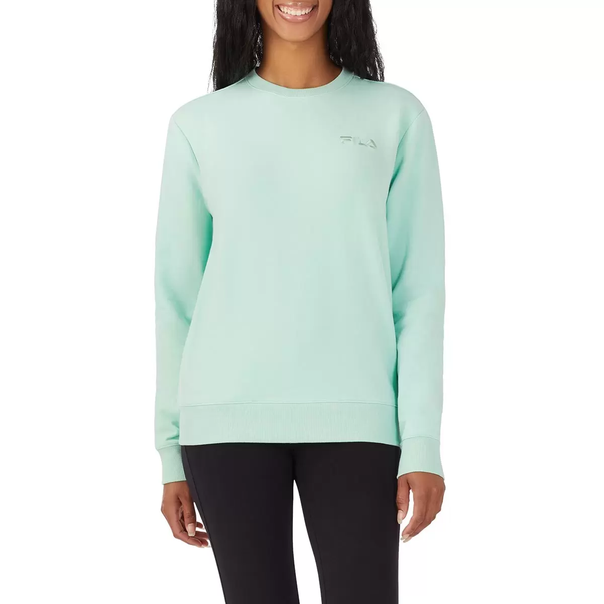 Fila 女圓領長袖上衣 淺綠 M