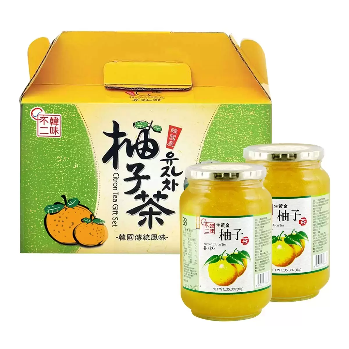 韓味不二 柚子茶飲組 1公斤 X 2入