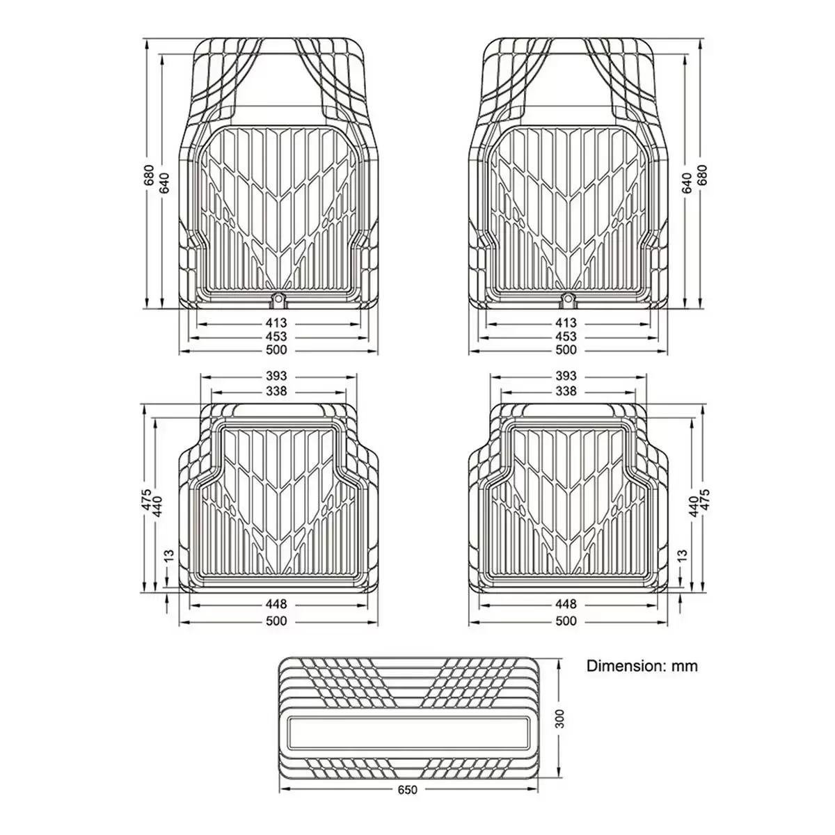 3D 神爪全方位五件式汽車踏墊
