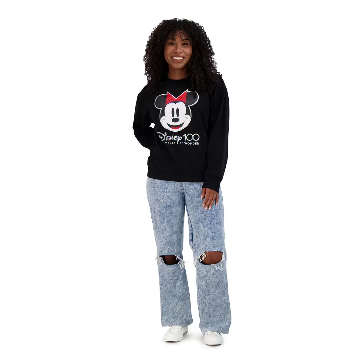Disney 100周年紀念款女長袖上衣 黑 Minnie S