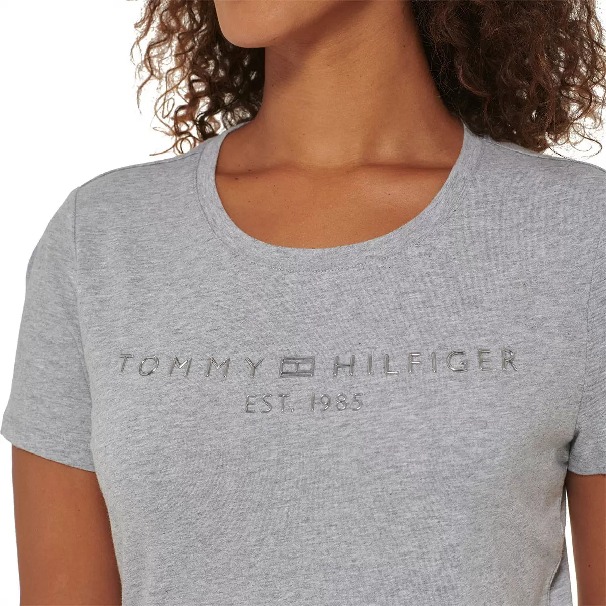 Tommy Hilfiger 女Logo圓領短袖上衣 灰 M