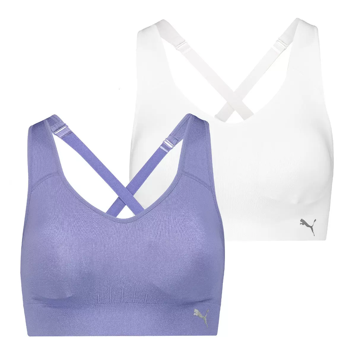 Puma 女運動內衣 兩入組 藍 & 白 S
