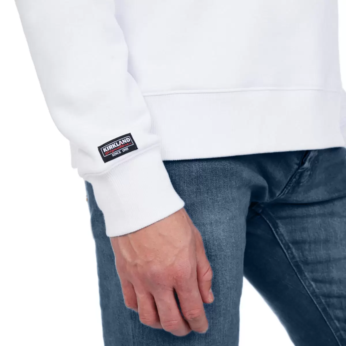 Kirkland Signature 科克蘭 Logo圓領長袖上衣 白 Men's XS = Ladies' S