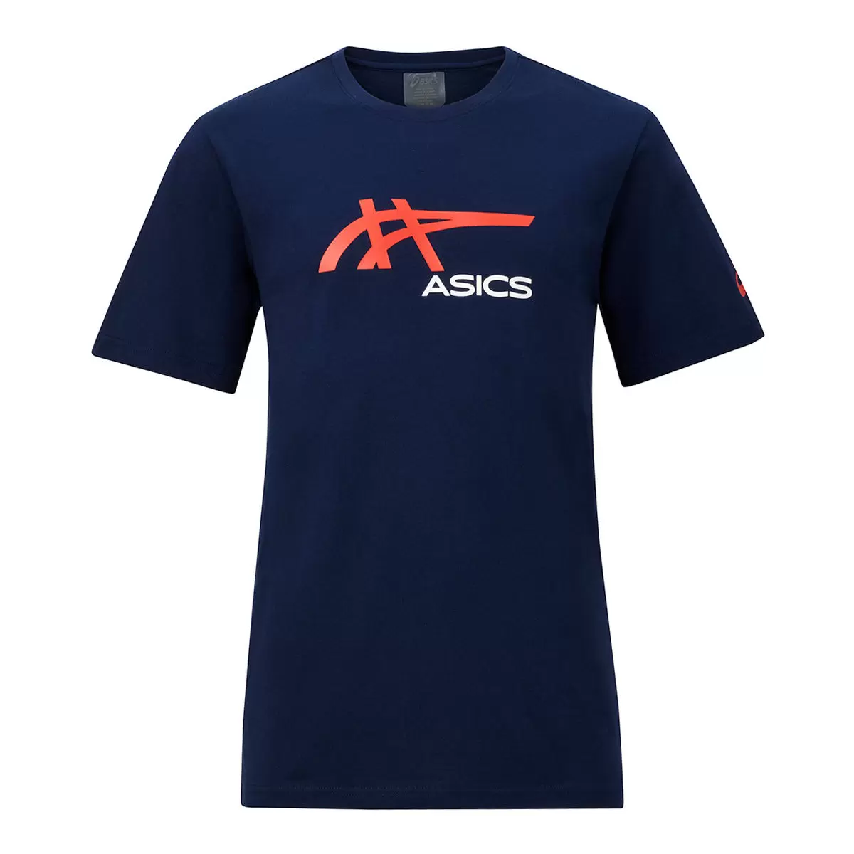 Asics 男短袖Logo上衣 深藍 M