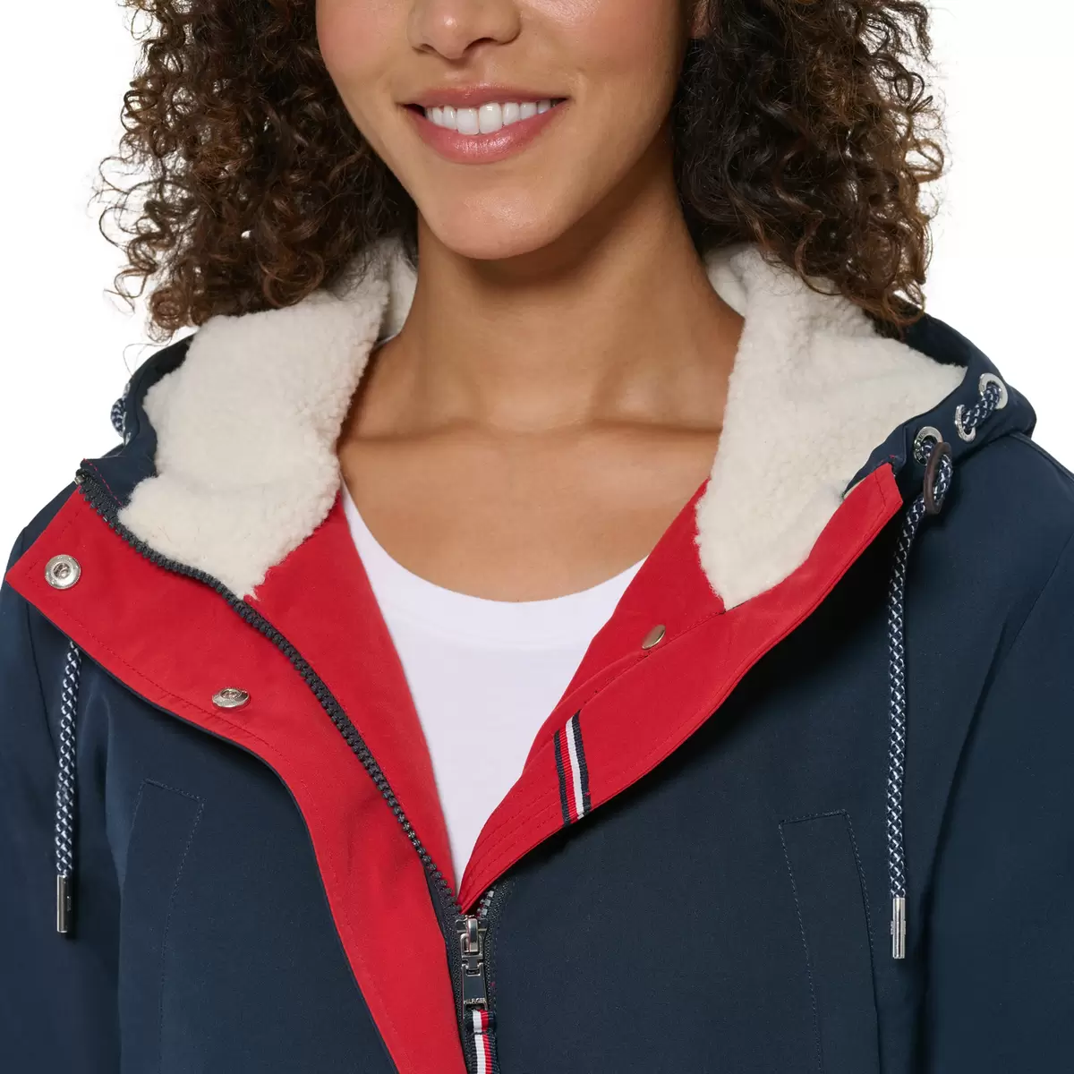 Tommy Hilfiger 女長版連帽外套 深藍 S
