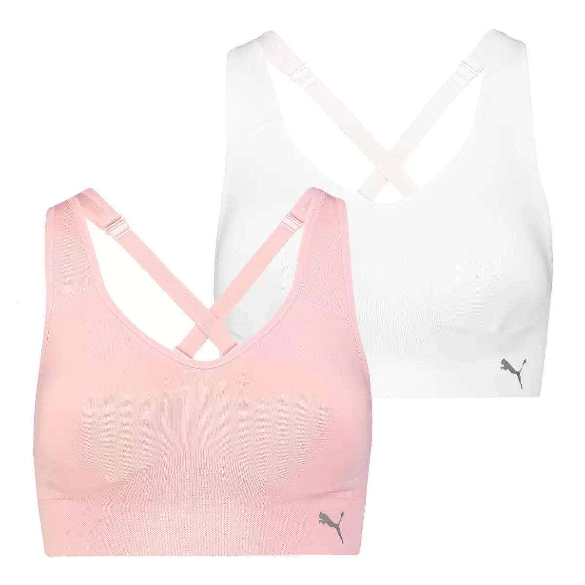 Puma 女運動內衣 兩入組 粉紅 & 白 XL