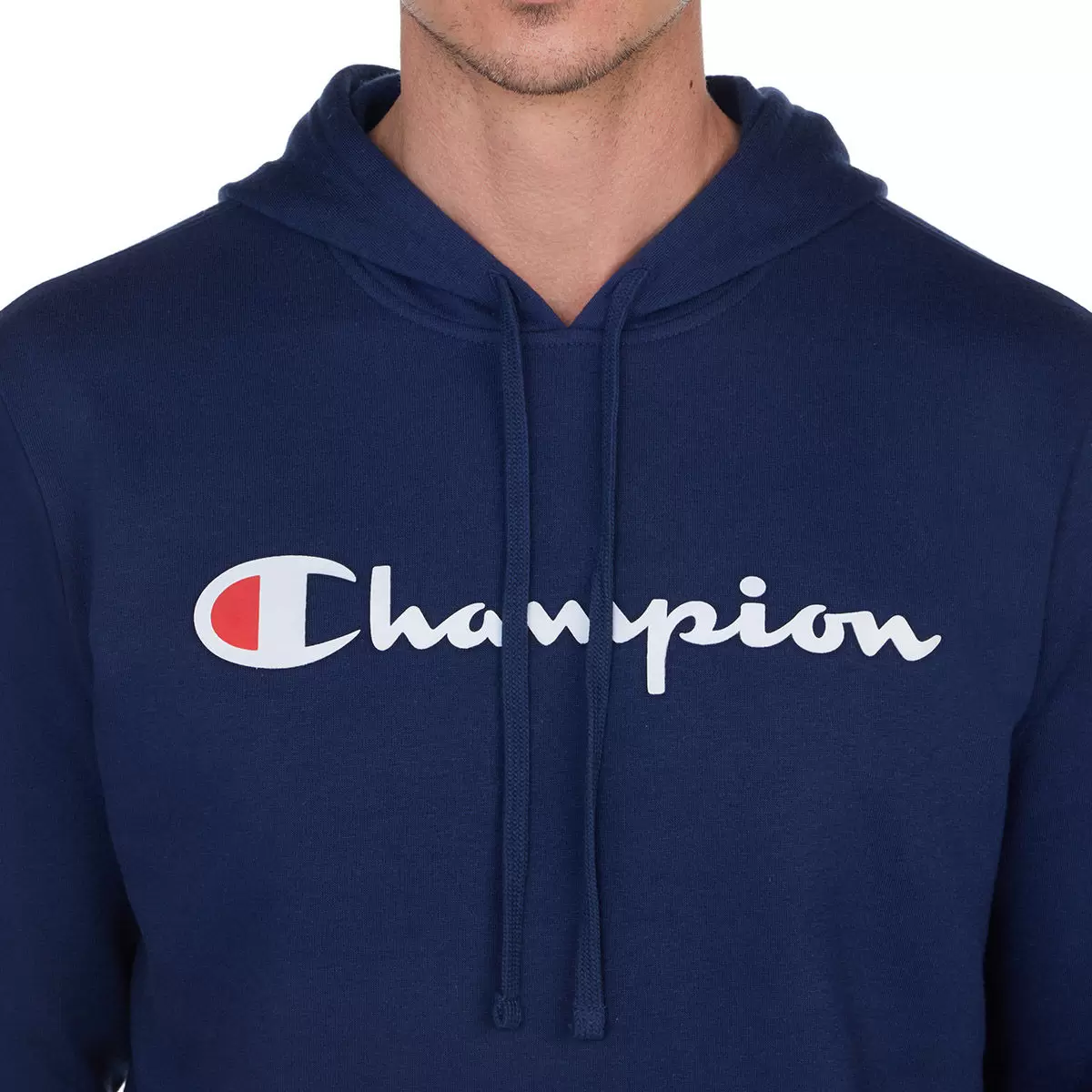 Champion 男刷毛連帽上衣 深藍 S