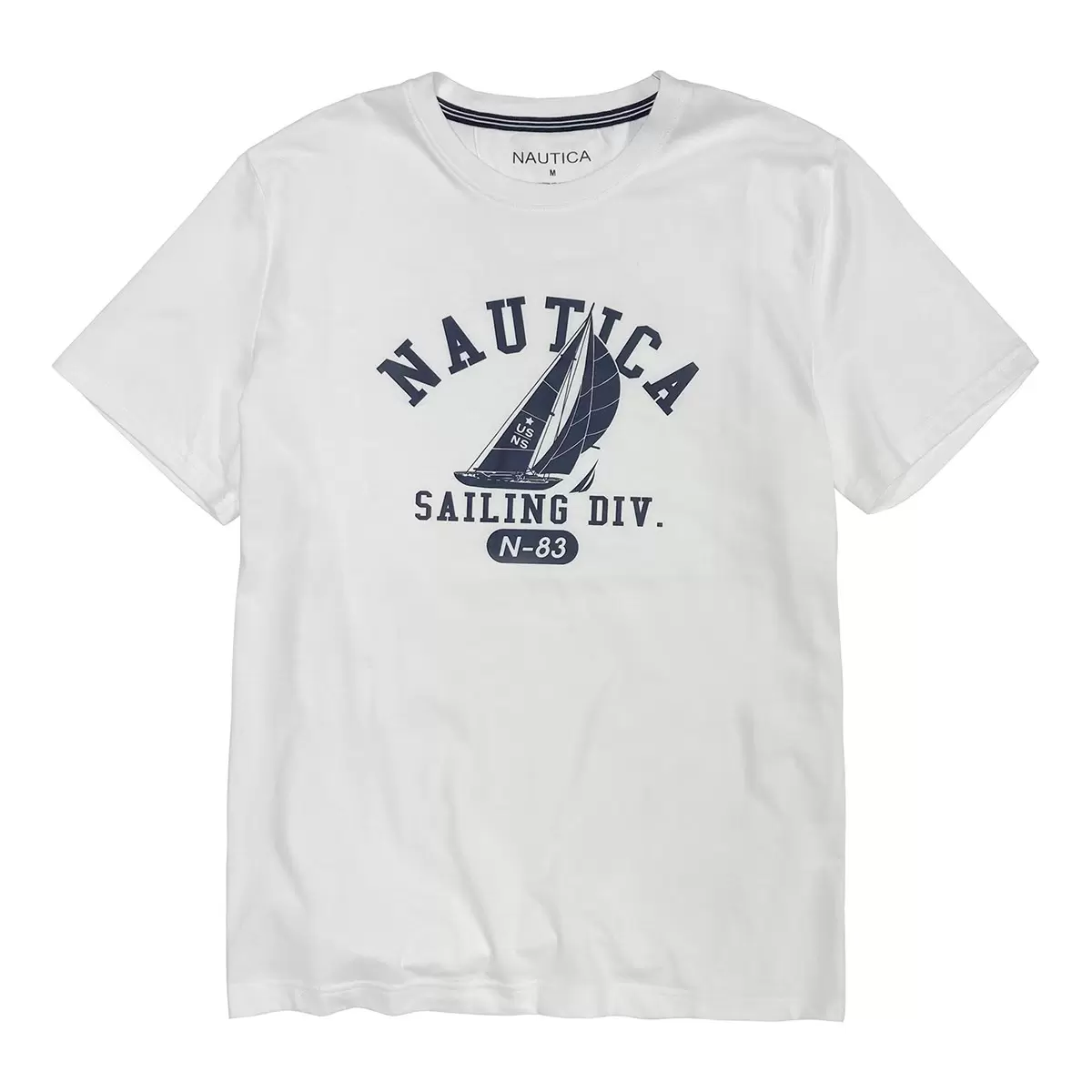 Nautica 男短袖印花上衣 白 XL