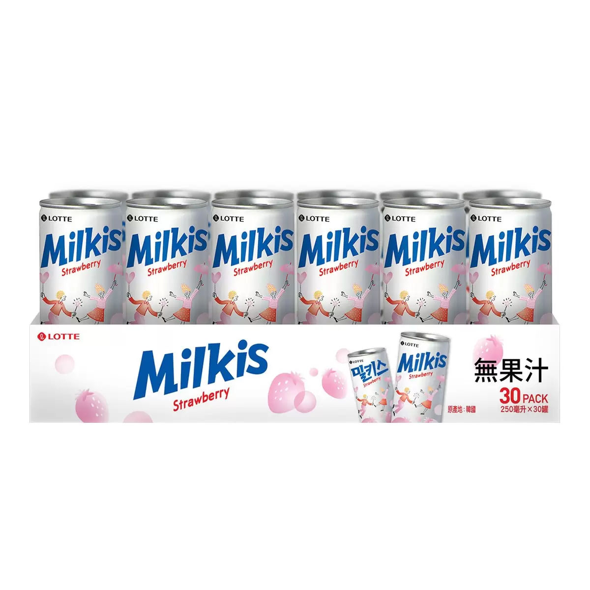 樂天 草莓優格風味碳酸飲 250毫升 X 30入