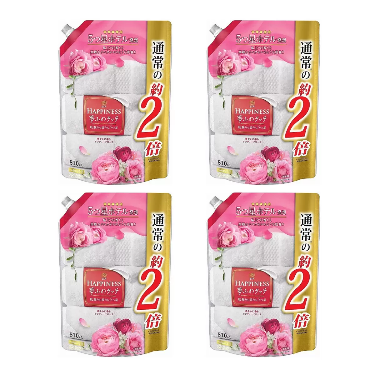 Lenor 衣物柔軟精補充包 玫瑰花香 810毫升 X 4入