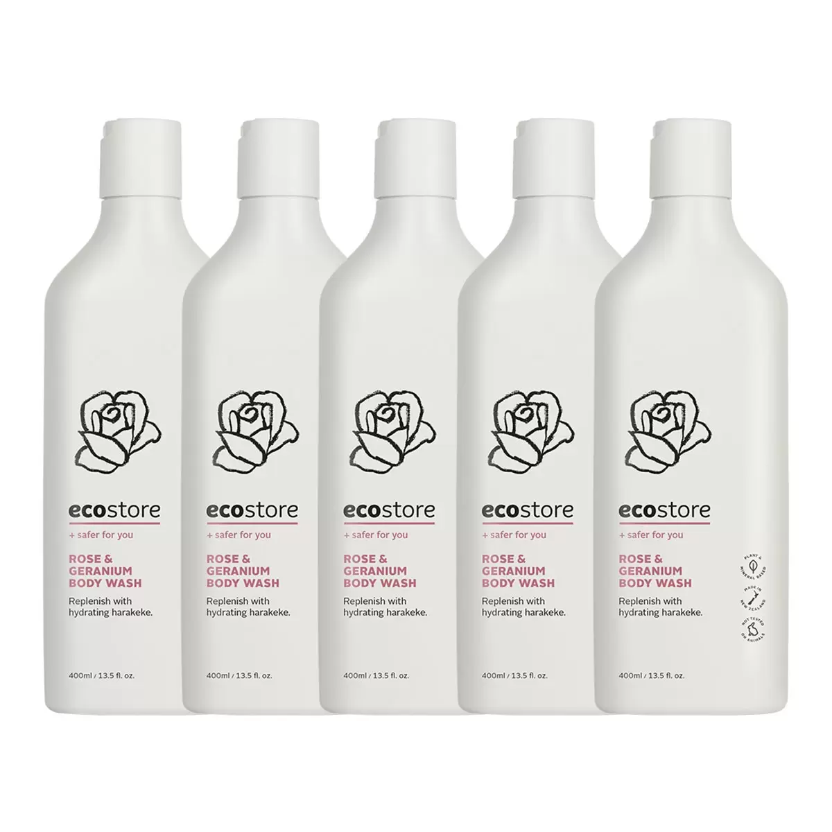 ecostore 純淨沐浴露 玫瑰天竺葵 400毫升 X 5入