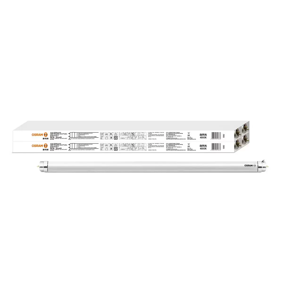 歐司朗 朗德萬斯 T8 9W 2呎 LED雙端燈管 4入 自然光