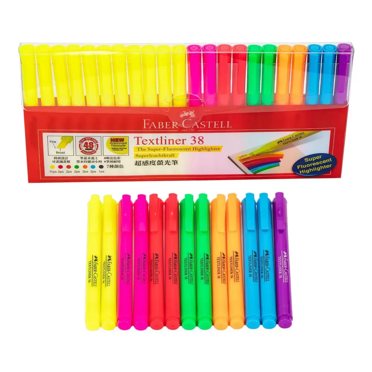 Faber-Castell 輝柏 Textline系列螢光筆 22入