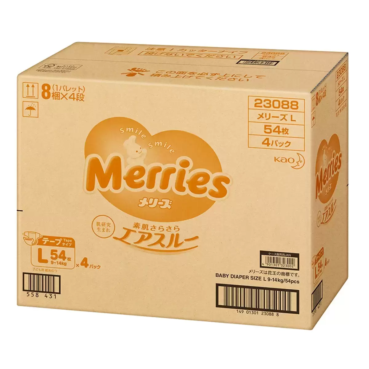 妙而舒金緻柔點透氣紙尿布 日本版 L 號 216 片