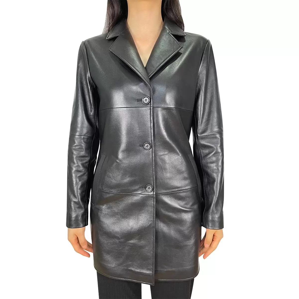 Freedom Design 女純羊皮長版外套