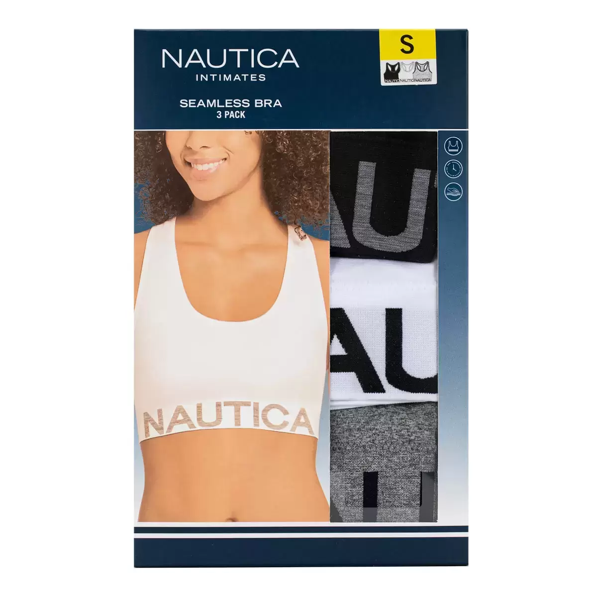 Nautica 女舒適無鋼圈內衣3入組 黑 S