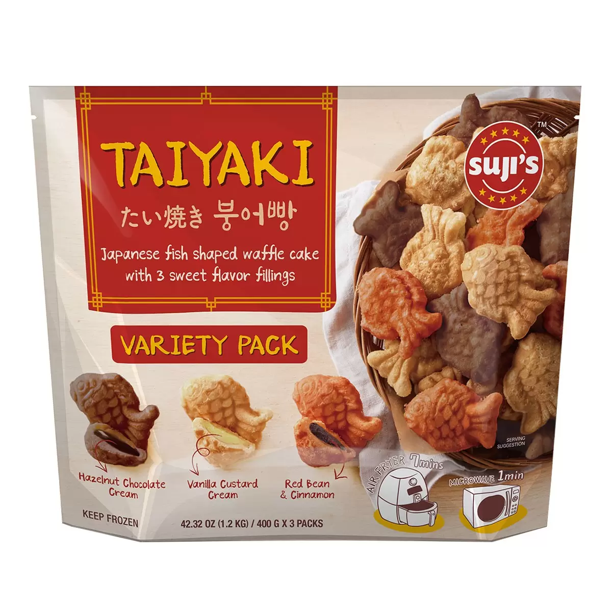 Suji's 冷凍迷你鯛魚燒綜合口味 400公克 X 3包