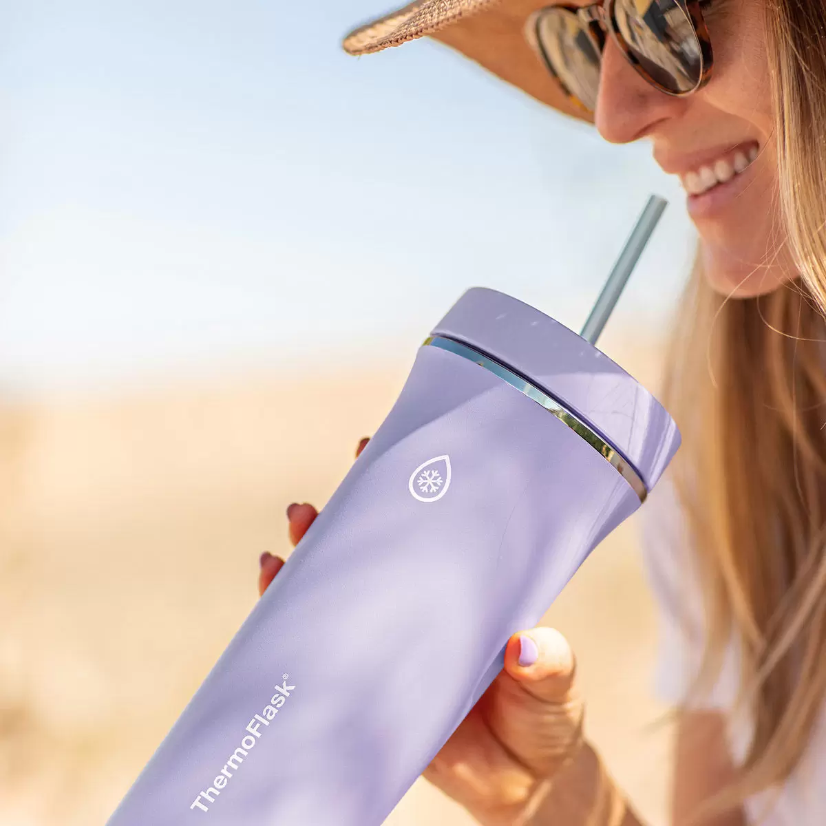 ThermoFlask 不鏽鋼吸管隨行杯 950毫升 X 2件組