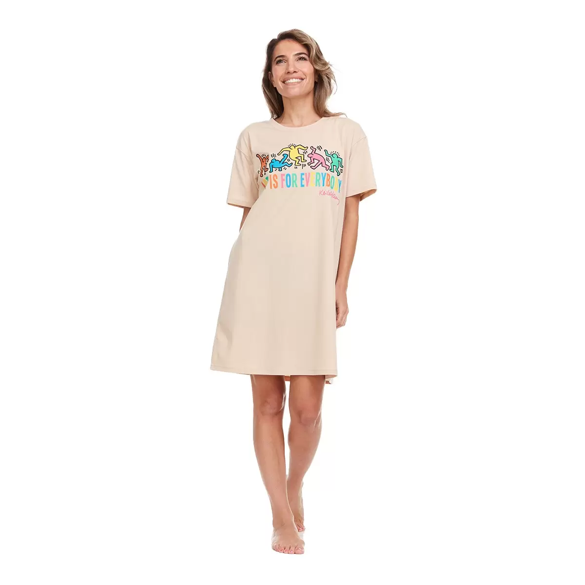 Keith Haring 女短袖Logo上衣 米 S