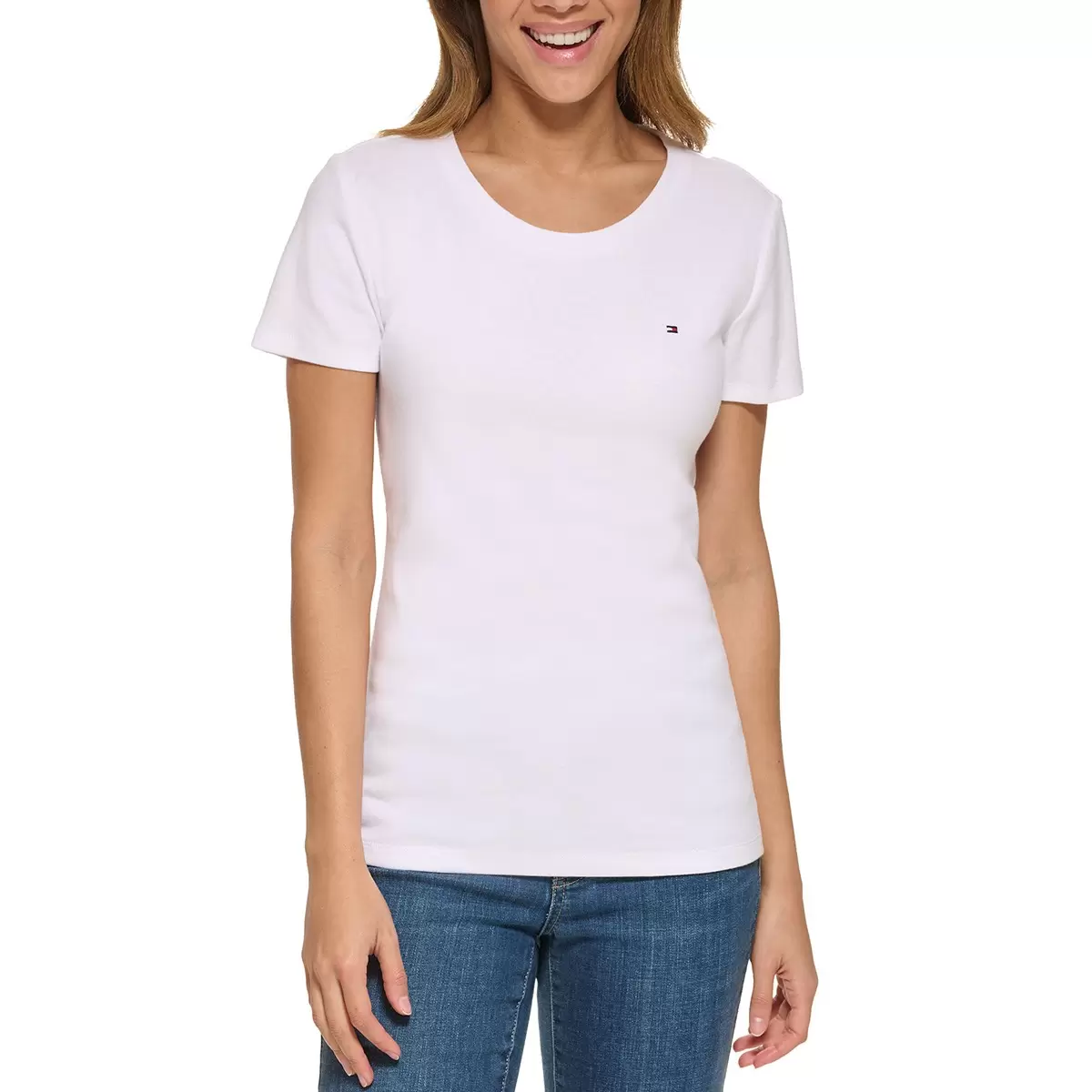 Tommy Hilfiger 女短袖Logo上衣 白 XL