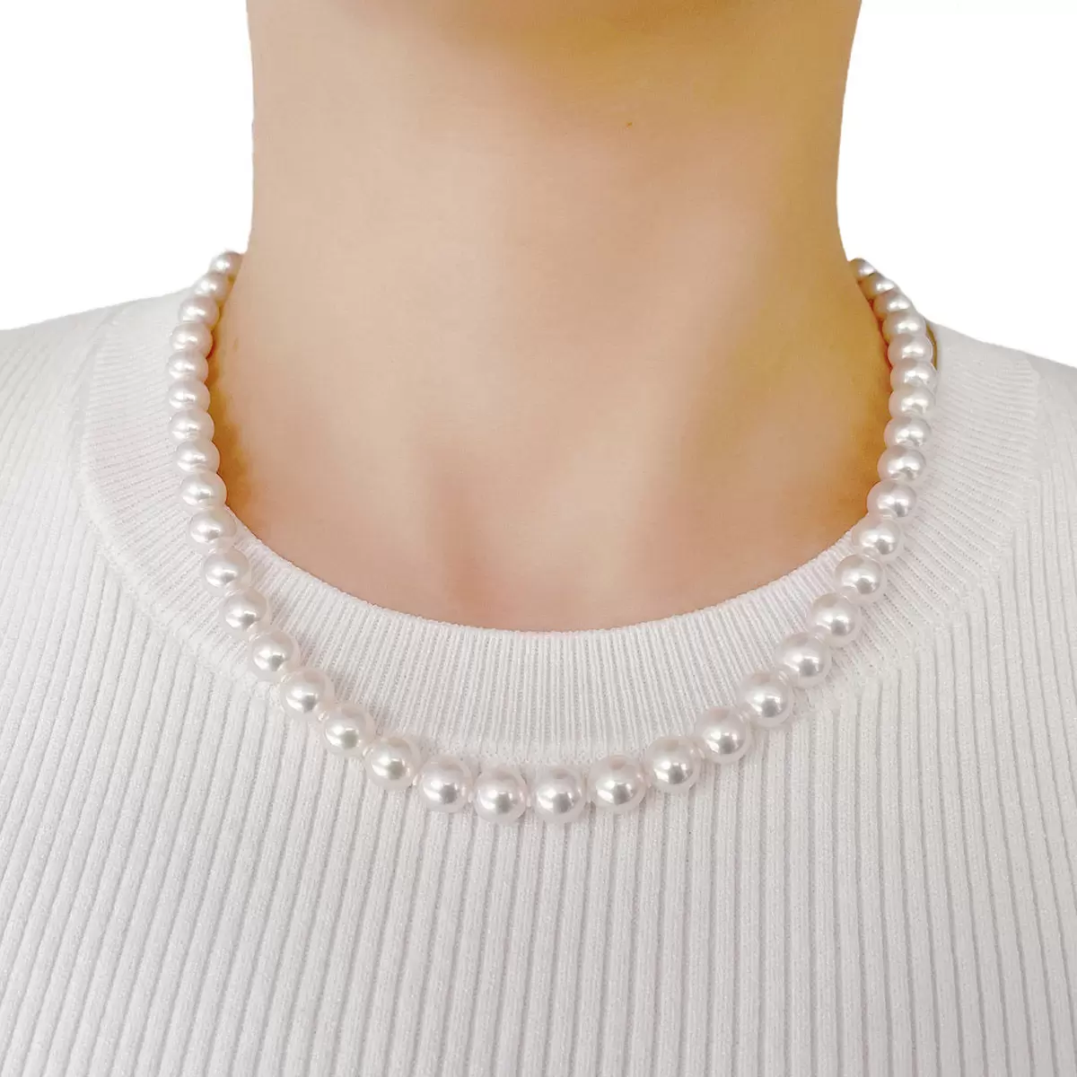 Tokyo Pearl 925純銀 7.5公釐 - 8.0公釐 Akoya珍珠項鍊
