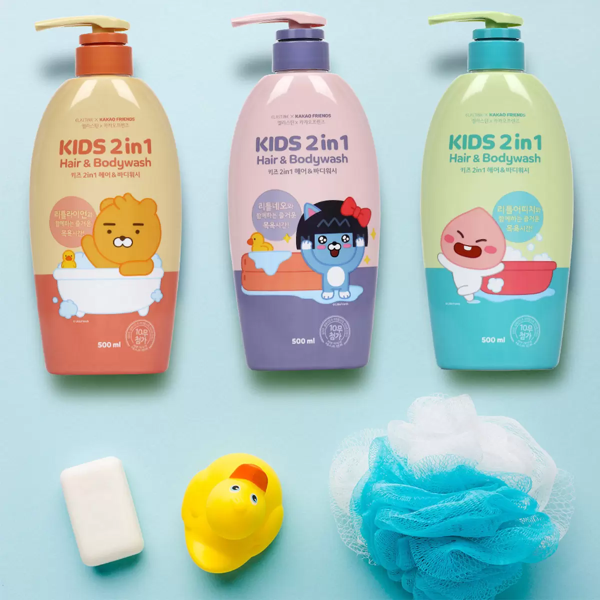 伊絲婷 X Little Kakao Friends 兒童二合一溫和洗髮沐浴露 500毫升 X 3入