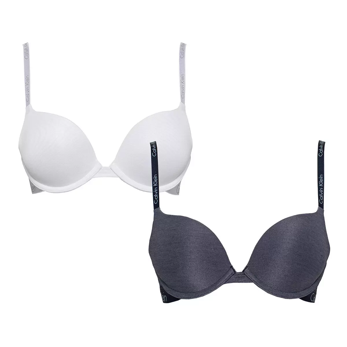 Calvin Klein 女舒適軟鋼圈內衣兩入組 白色 & 深藍色 34D