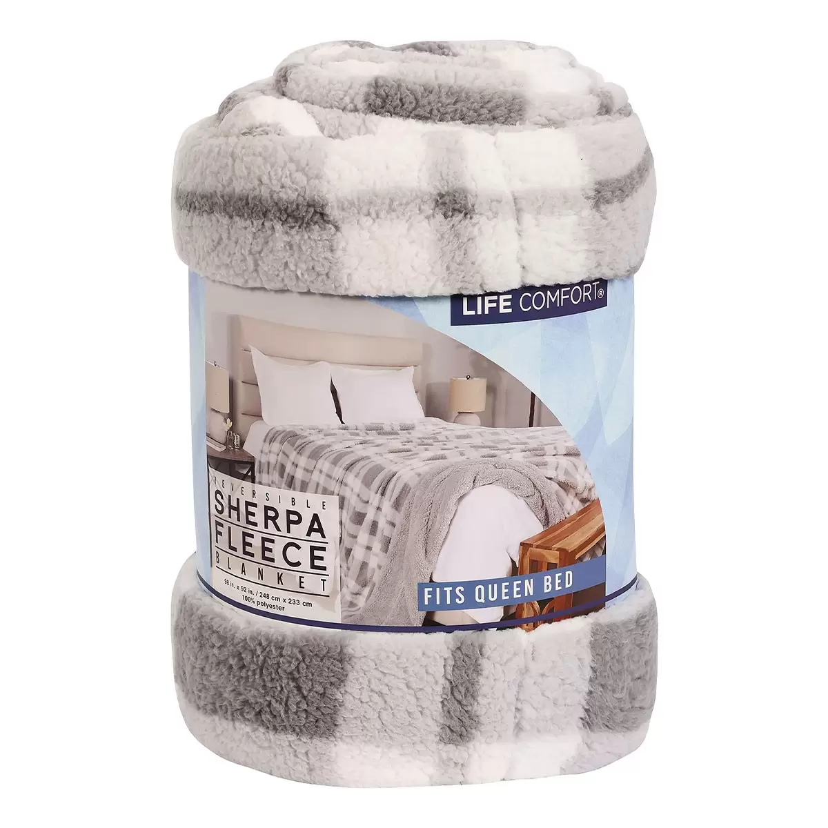 Life Comfort 厚絨印花毯 245公分 X 230公分 淺格紋