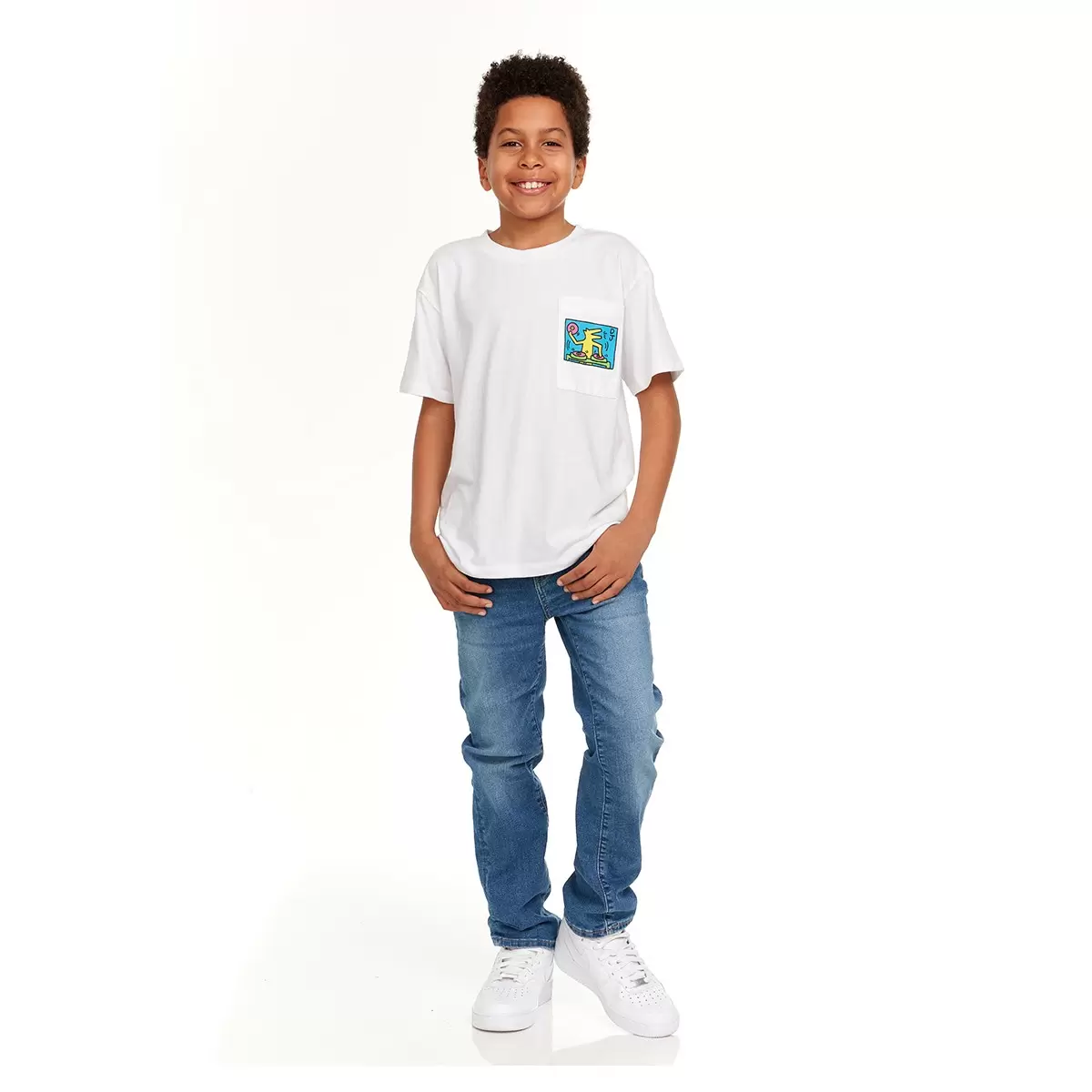 Keith Haring 兒童短袖上衣三件組 藍 M