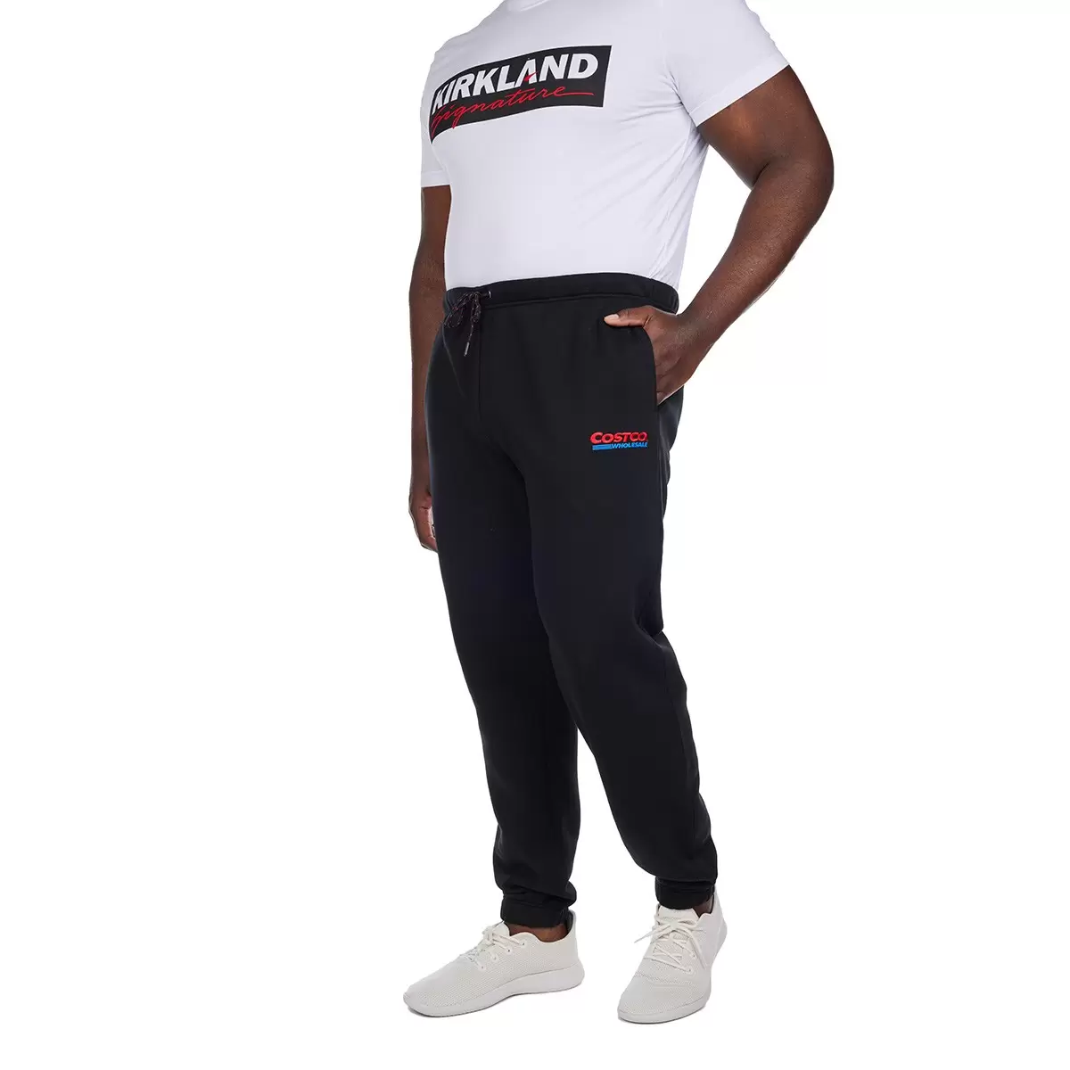 Kirkland Signature 科克蘭男刷毛束口褲 黑 L