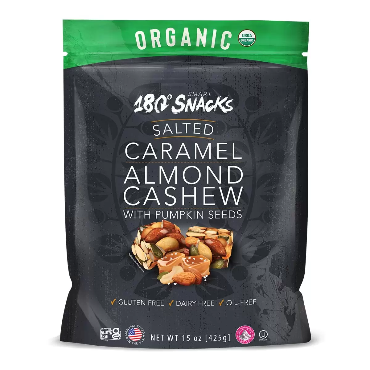 180 Snacks 有機鹽味焦糖堅果脆塊 425公克 - 2