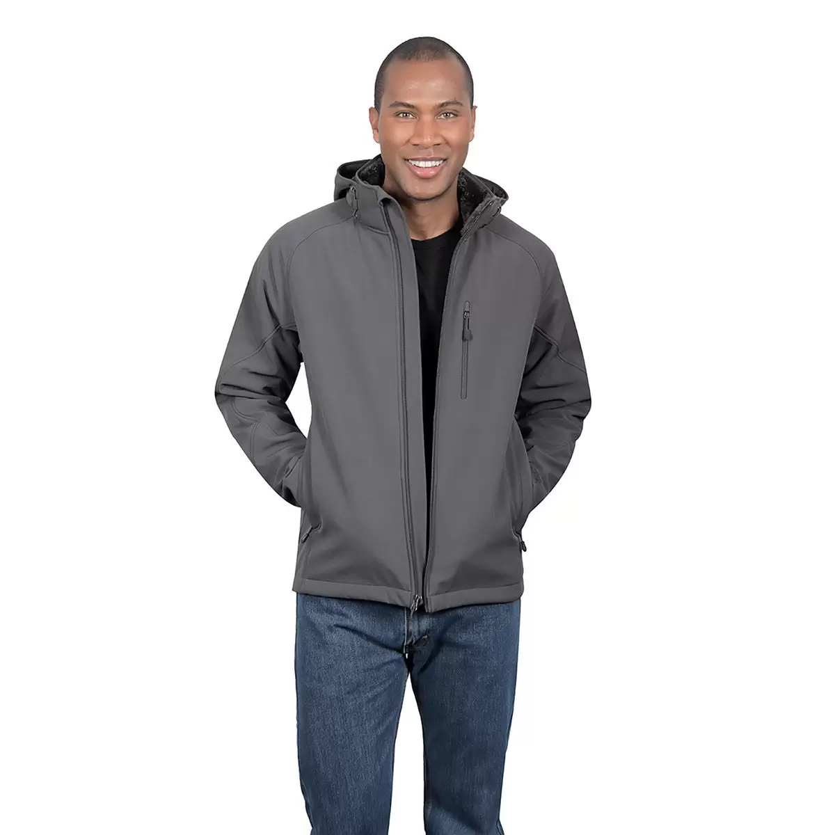 Kirkland Signature 科克蘭 男絨毛內裡連帽外套 灰 L