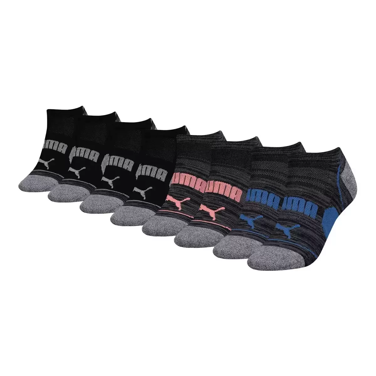 Puma 女短襪 8入 黑灰色組